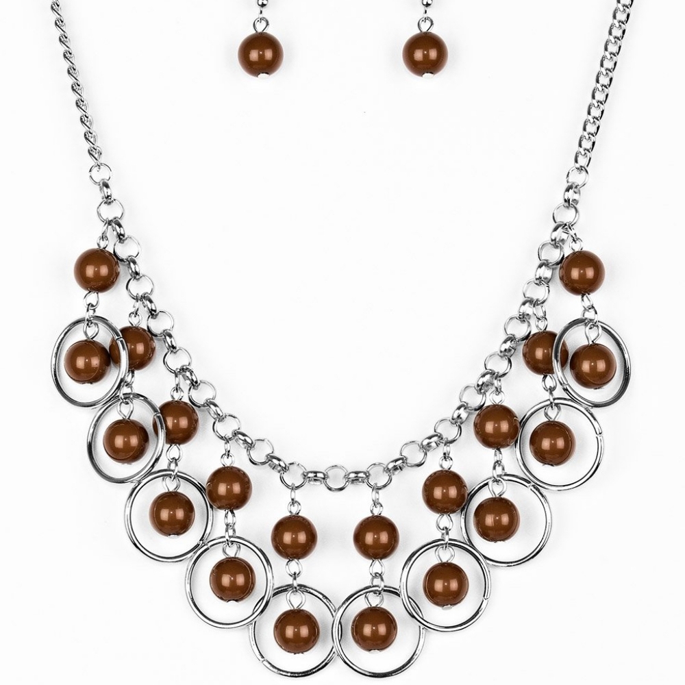 Paparazzi Really Rococo Brown Necklace Set